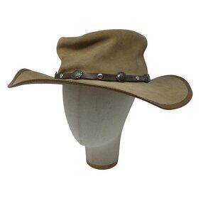 Winfield Cover Co Brown Leather Concho Trim Broken In Western Hat